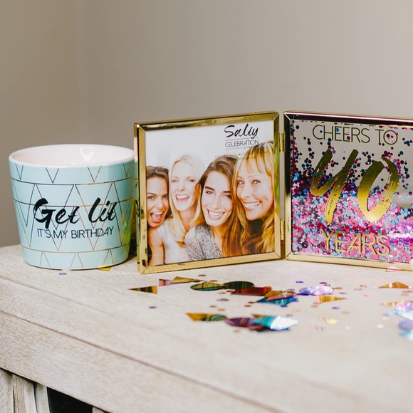 “Get Lit” it’s my birthday! 8oz soy candle in porcelain, tranquility scent - Picture 2 of 6